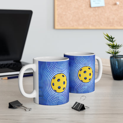 Modern Blue Pickleball Mug - Coffee cup mug glass for the Pickleball Player