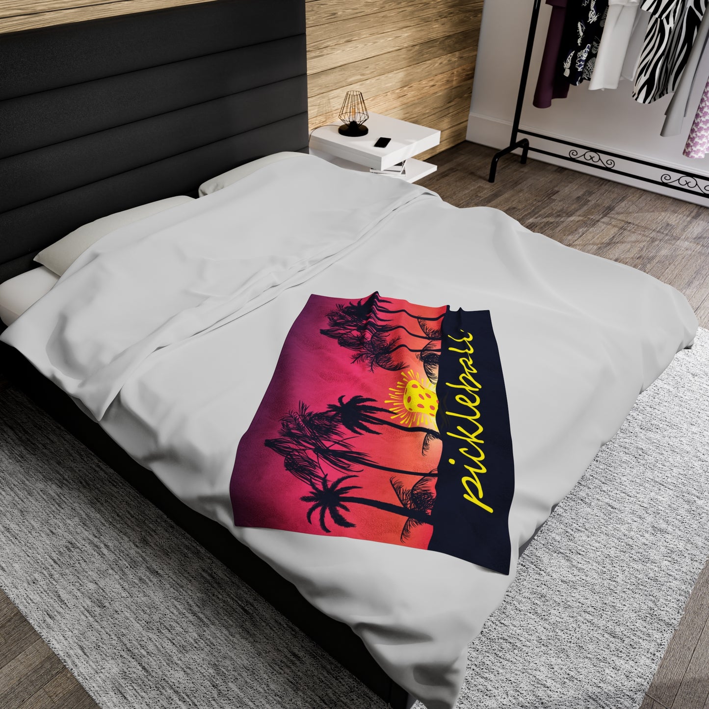 Plush Blanket - Pickleball Design, Small to Extra Large sizes - Gift for Home | beach pickleball style