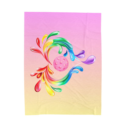 Plush Blanket - Pickleball Design, Small to Extra Large sizes - Gift for Home | swirl heart pickleball style
