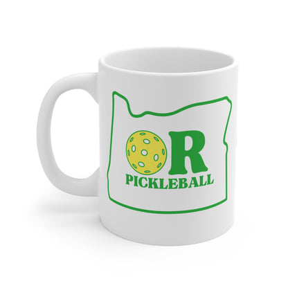 Oregon Pickleball Coffee Mug White - Pickleballer drink glass mug