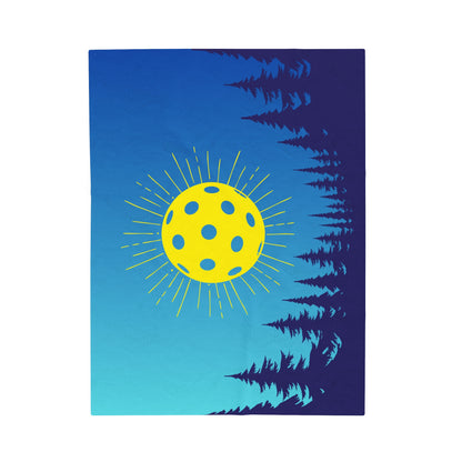 Plush Blanket - Pickleball Design, Small to Extra Large sizes - Gift for Home | moutain tree pickleball style