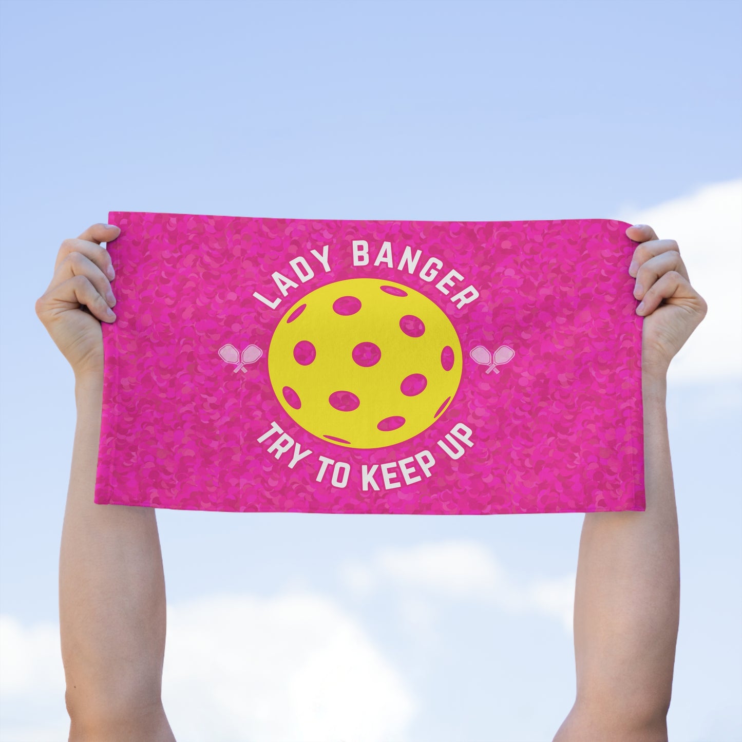 Pickleball Lady Banger Towel - pickleball player sports rally kitchen bathroom towel