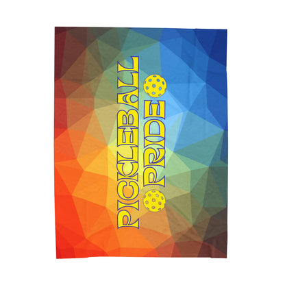Plush Blanket - Pickleball Design, Small to Extra Large sizes - Gift for Home | pickleball pride rainbow style