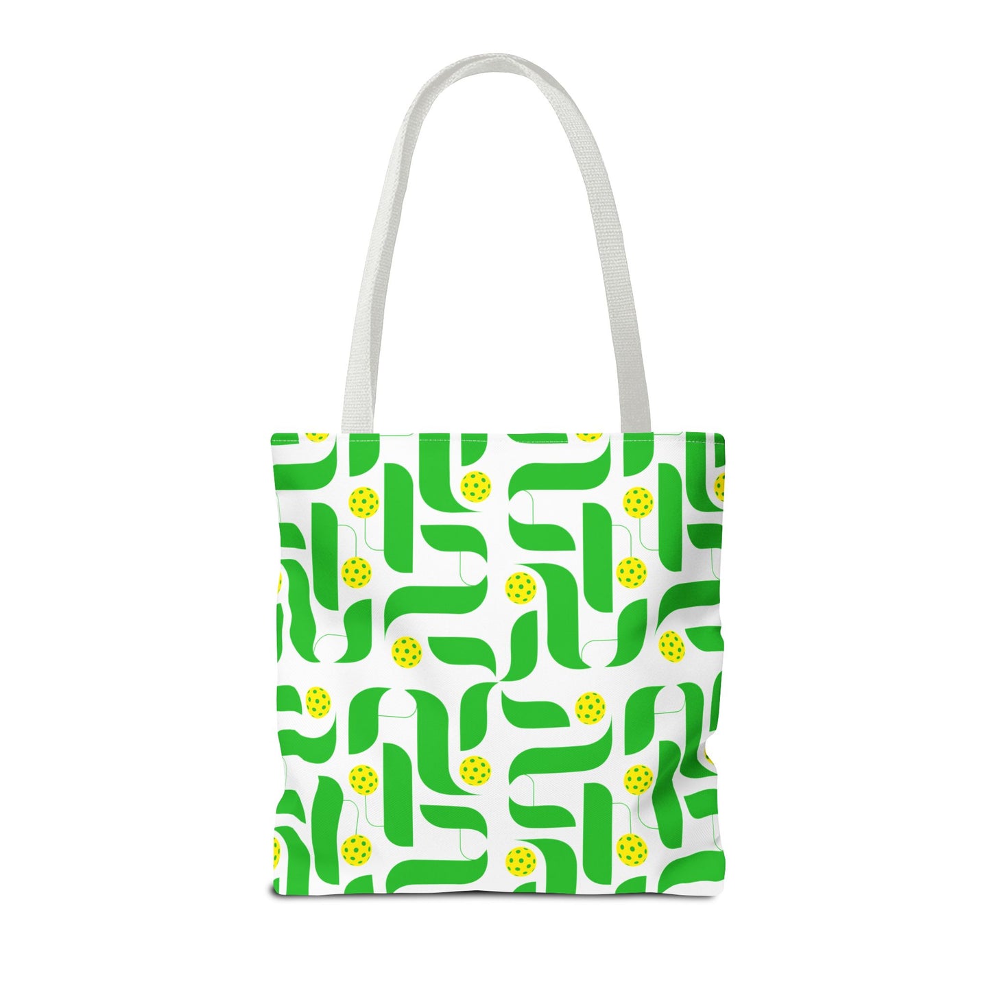 Green Modern Pattern Tote Bag - Pickleball player bag for shopping gear and travel