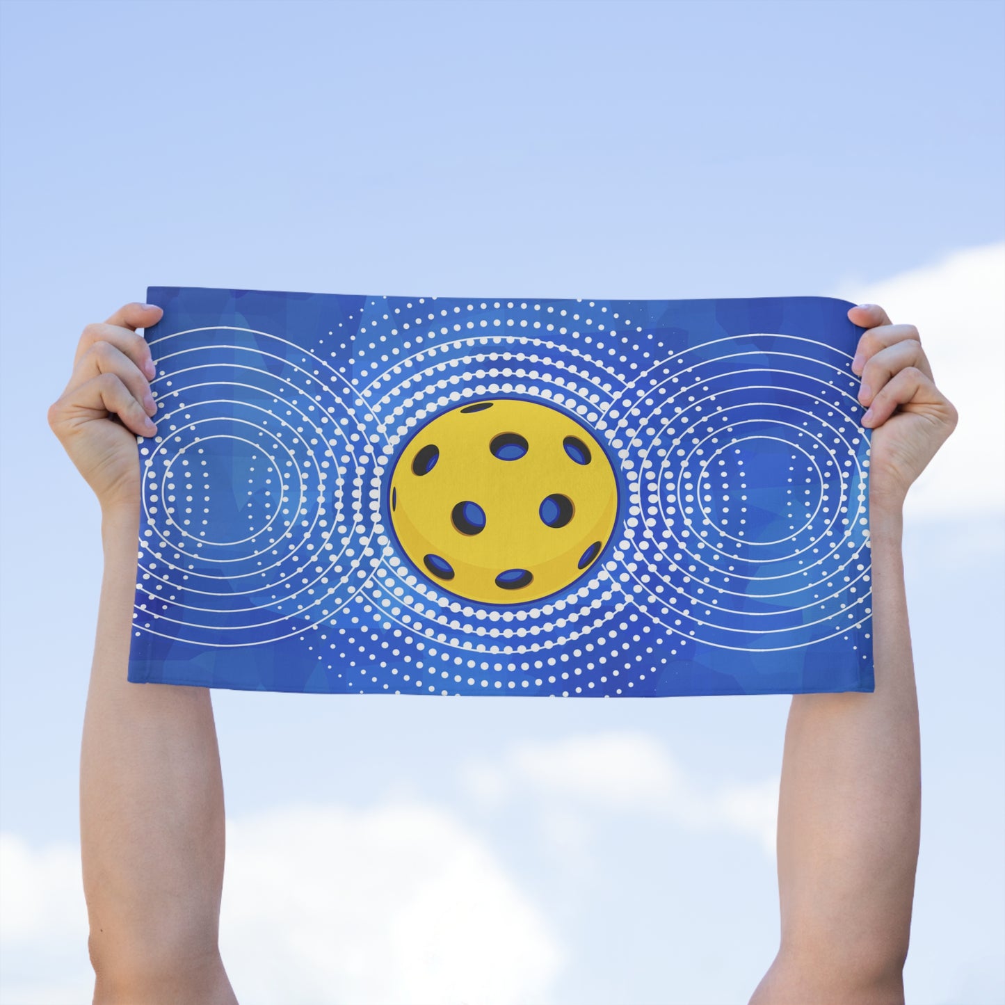 Blue Modern PickleballTowel - pickleball player sports rally kitchen bathroom towel