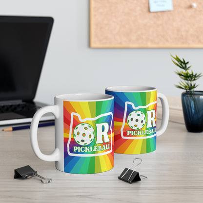 Oregon Pickleball Pride Coffee Mug - pickleballer cup mug LGTBQ