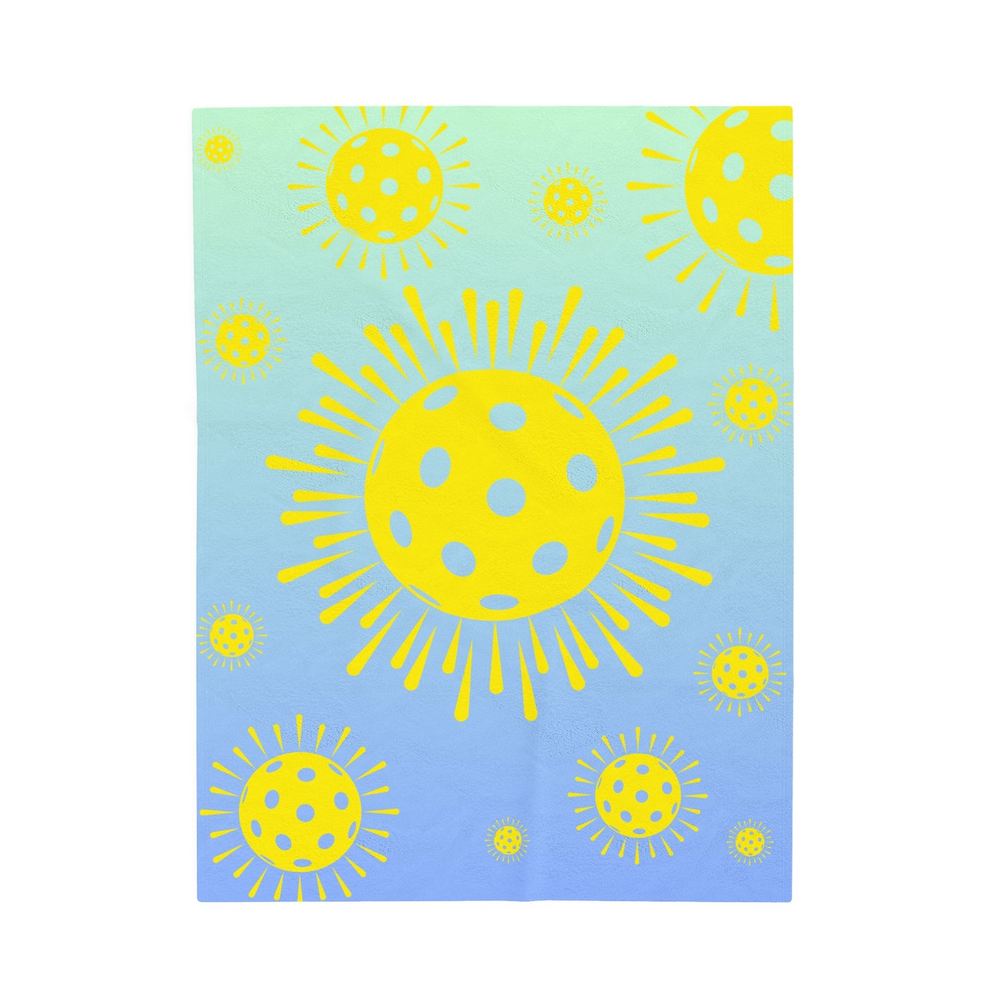 Plush Blanket - Pickleball Design, Small to Extra Large sizes - Gift for Home | picklball sunburst style