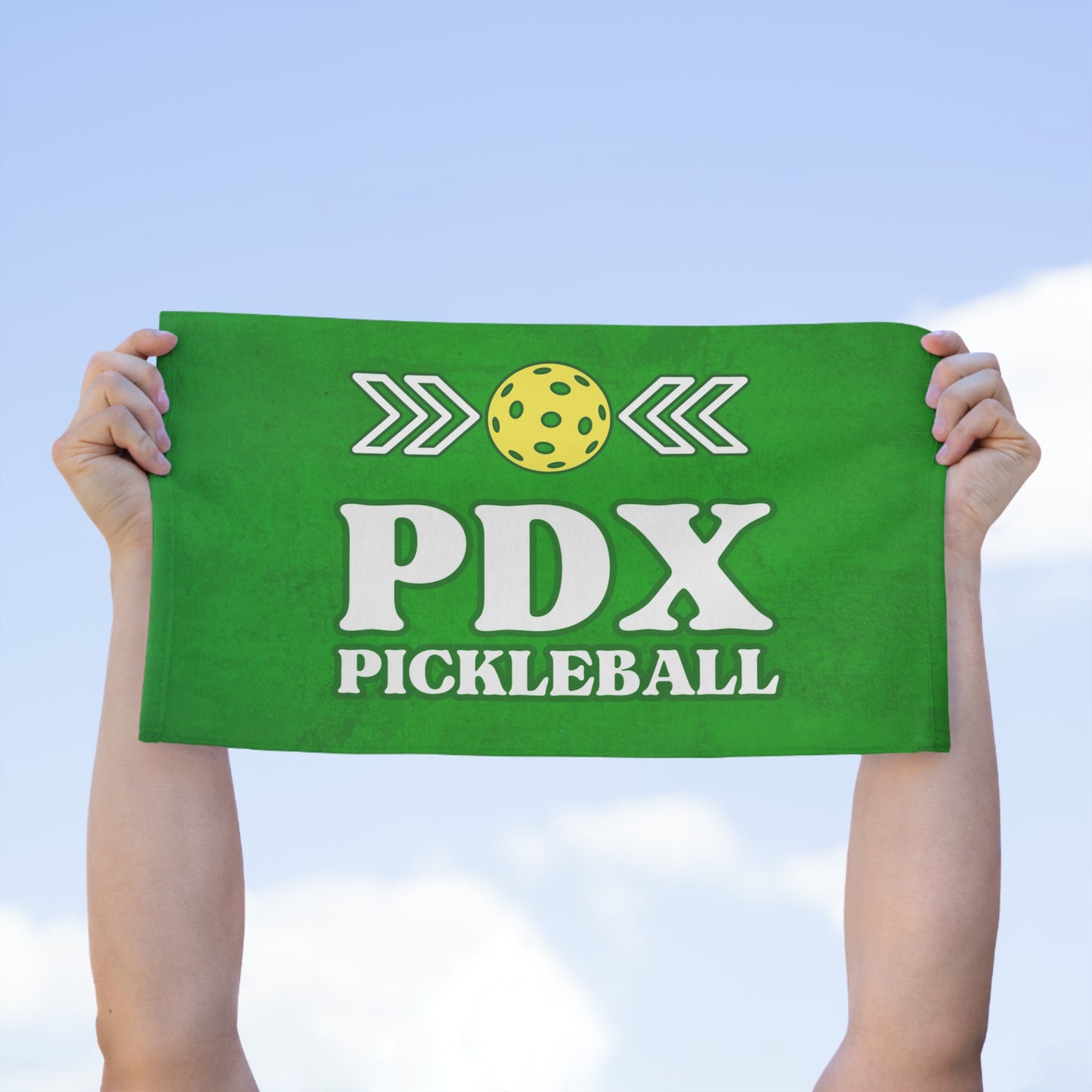 PDX Green Pickleball Rally Towel - courts, kitchen, bathroom towel for Pickleball player