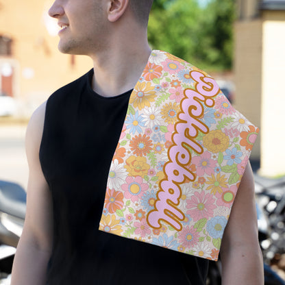 Floral Pickleballs Towel - pickleball player sports rally kitchen bathroom towel