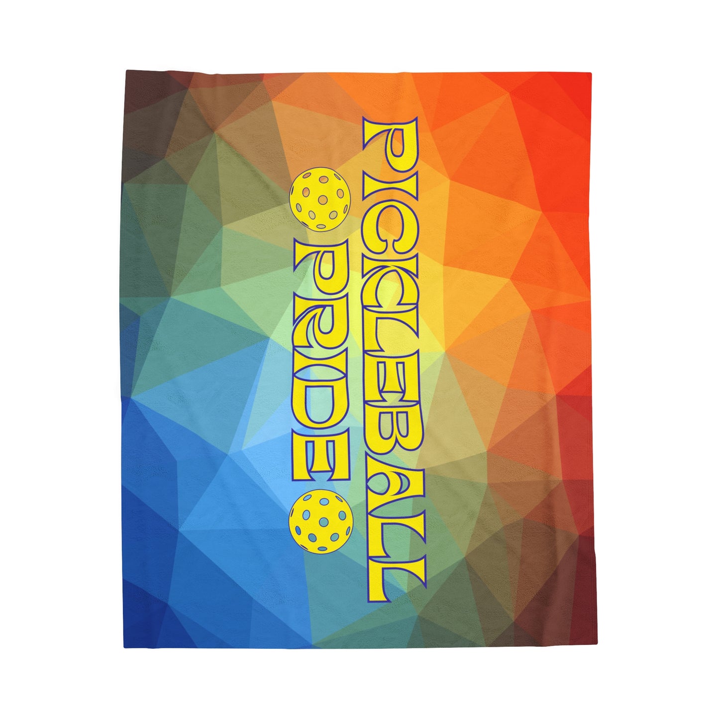 Plush Blanket - Pickleball Design, Small to Extra Large sizes - Gift for Home | pickleball pride rainbow style