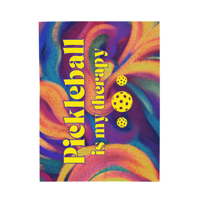 Plush Blanket - Pickleball Design, Small to Extra Large sizes - Gift for Home | Pickleball is my therapy multi color style