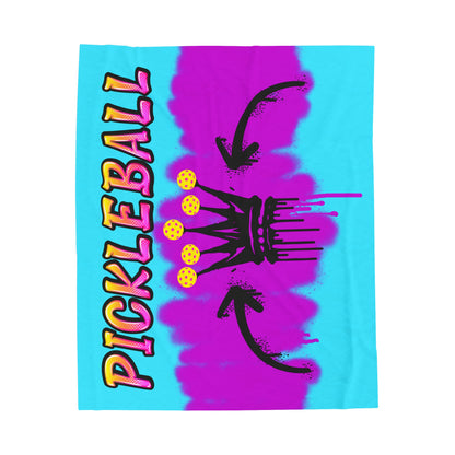 Plush Blanket - Pickleball Design, Small to Extra Large sizes - Gift for Home | graphic graffiti style