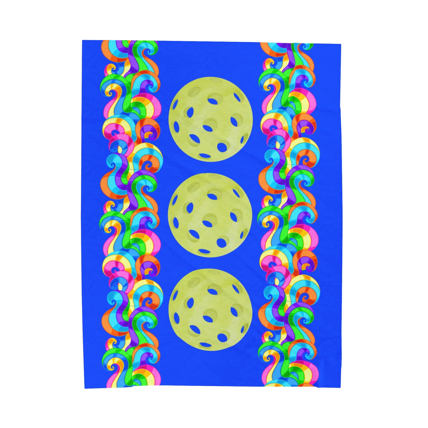Plush Blanket - Pickleball Design, Small to Extra Large sizes - Gift for Home | Blue Swirl