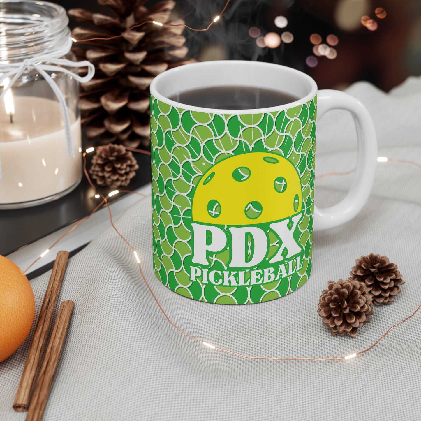 PDX Rising Sun Pickleball Mug - Portland Oregon coffee mug cup