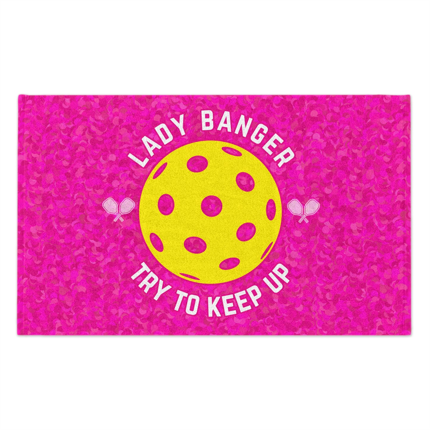 Pickleball Lady Banger Towel - pickleball player sports rally kitchen bathroom towel