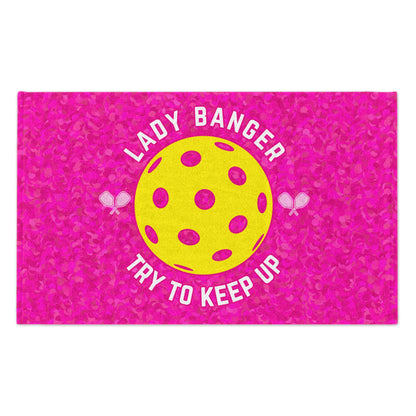 Pickleball Lady Banger Towel - pickleball player sports rally kitchen bathroom towel