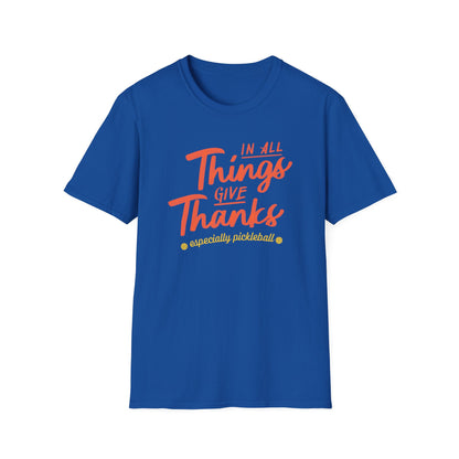 Thanksgiving Gratitude Pickleball T-Shirt, Unisex Tee, Shirt for Men Women, Fall Season Top, Sporty Gift