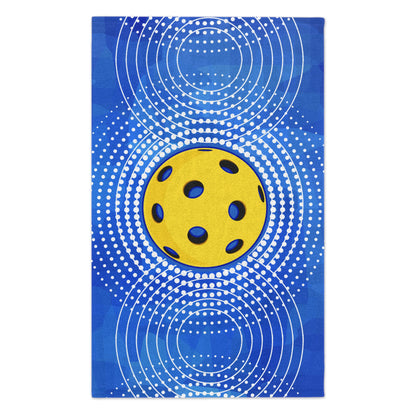 Blue Modern PickleballTowel - pickleball player sports rally kitchen bathroom towel