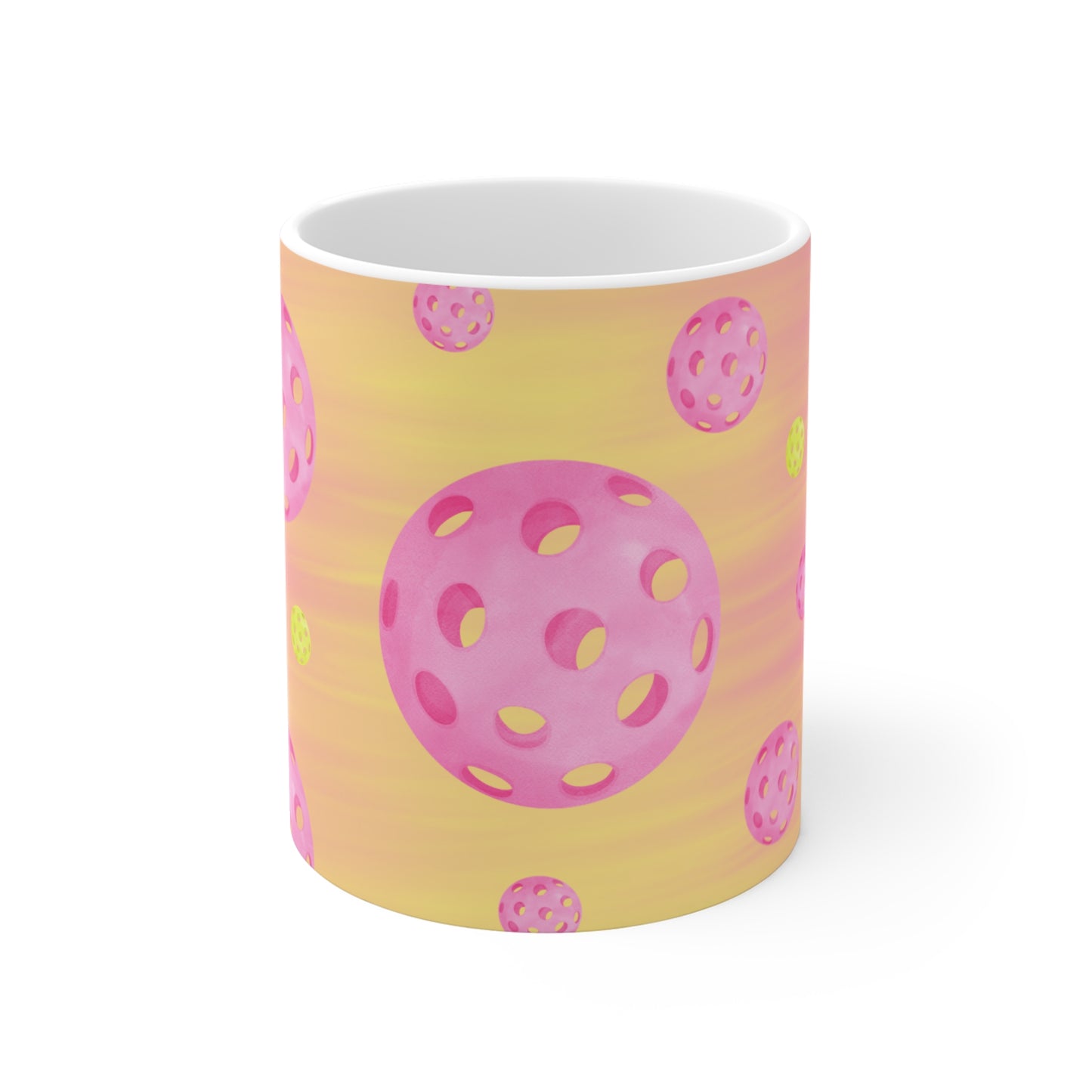 Pickleball Pink Balls in Space Mug - Pickleballer coffee mug glass cup