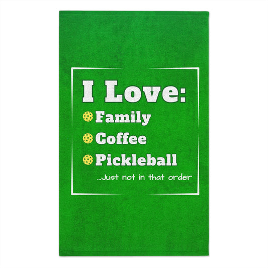 Love Family and Pickleball Rally Towel - courts, kitchen, bathroom towel for Pickleball player