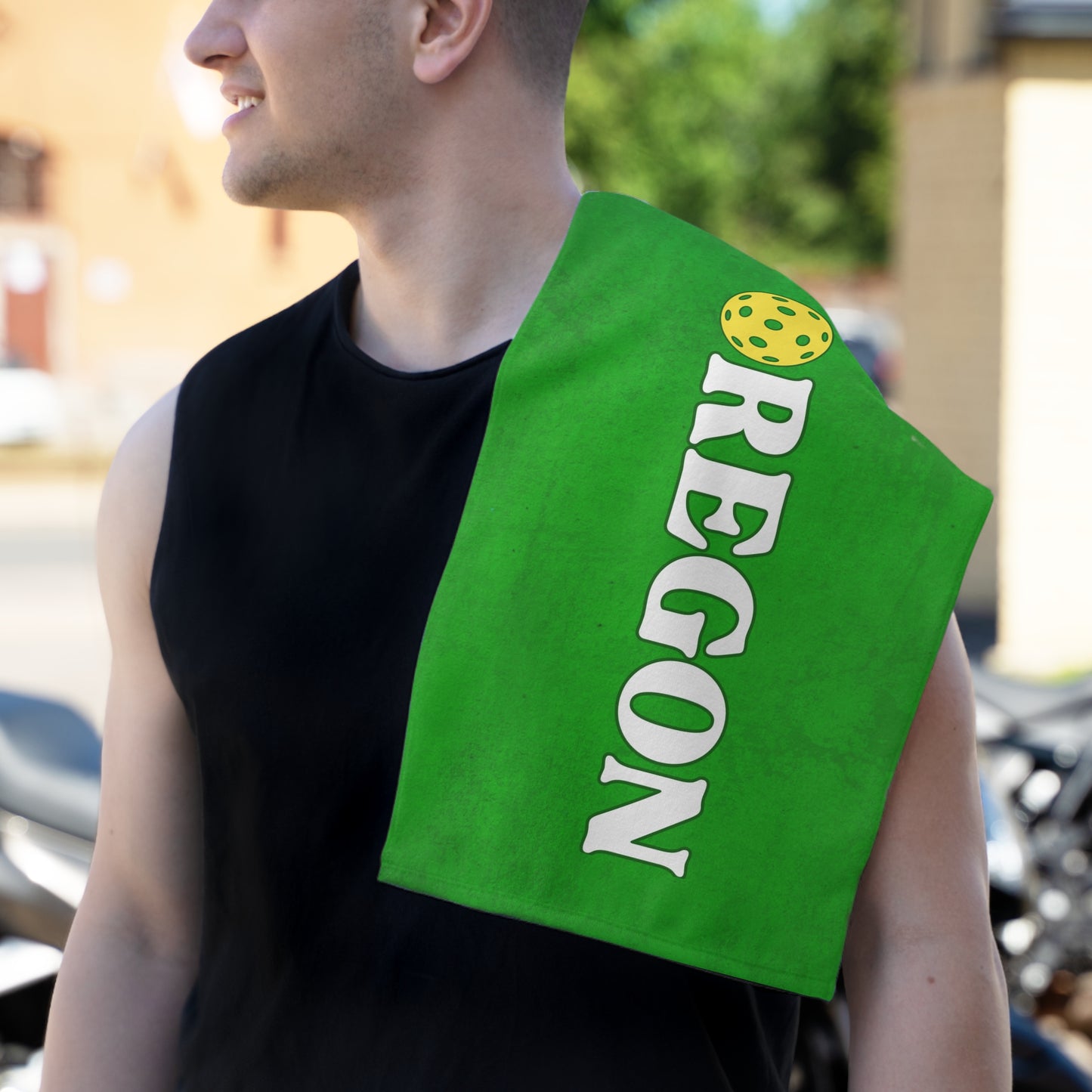 Oregon green Pickleball Towel - pickleball player sports rally kitchen bathroom towel Portland PDX