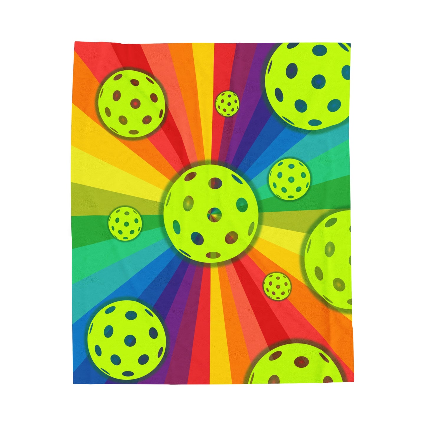 Plush Blanket - Pickleball Design, Small to Extra Large sizes - Gift for Home | rainbow pride pickleball style
