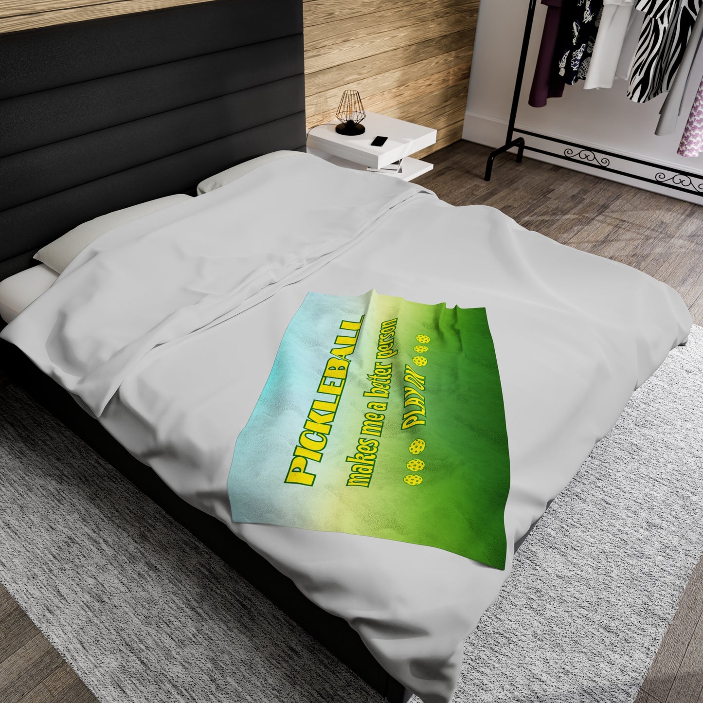 Plush Blanket - Pickleball Design, Small to Extra Large sizes - Gift for Home | pickleball makes me a better person style