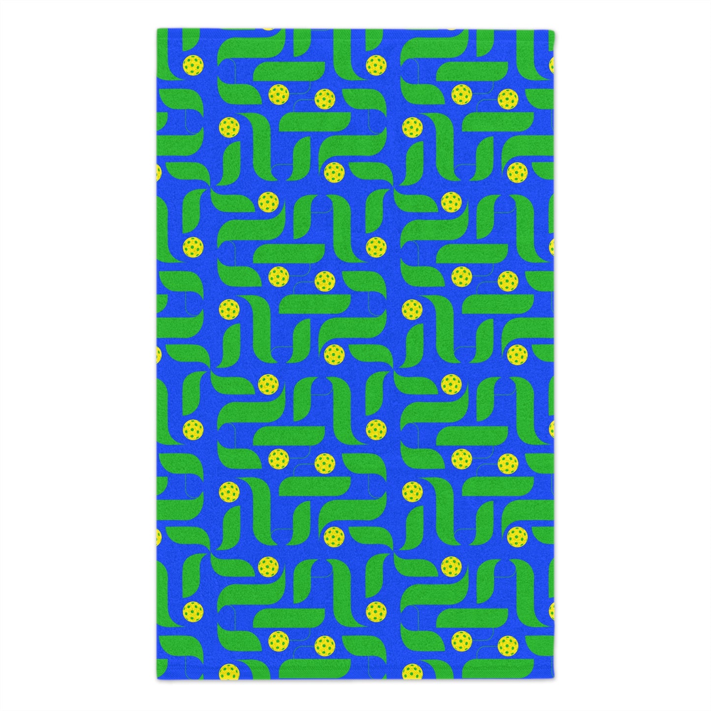 Contemporary Blue/Green PickleballTowel - pickleball player sports rally kitchen bathroom towel