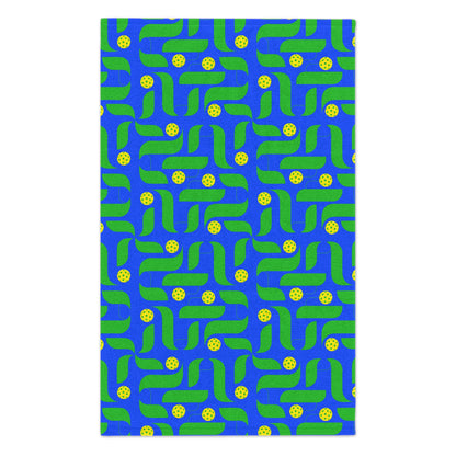 Contemporary Blue/Green PickleballTowel - pickleball player sports rally kitchen bathroom towel