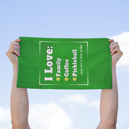 Love Family and Pickleball Rally Towel - courts, kitchen, bathroom towel for Pickleball player