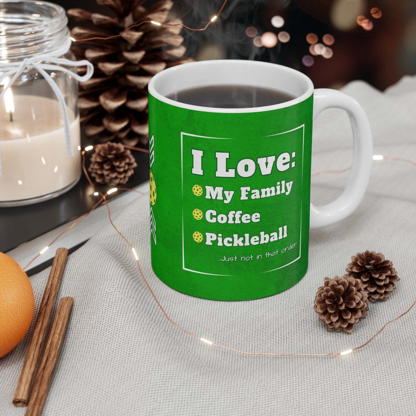 I Love Family, Coffee and Pickleball Mug - Pickleballer coffee mug cup