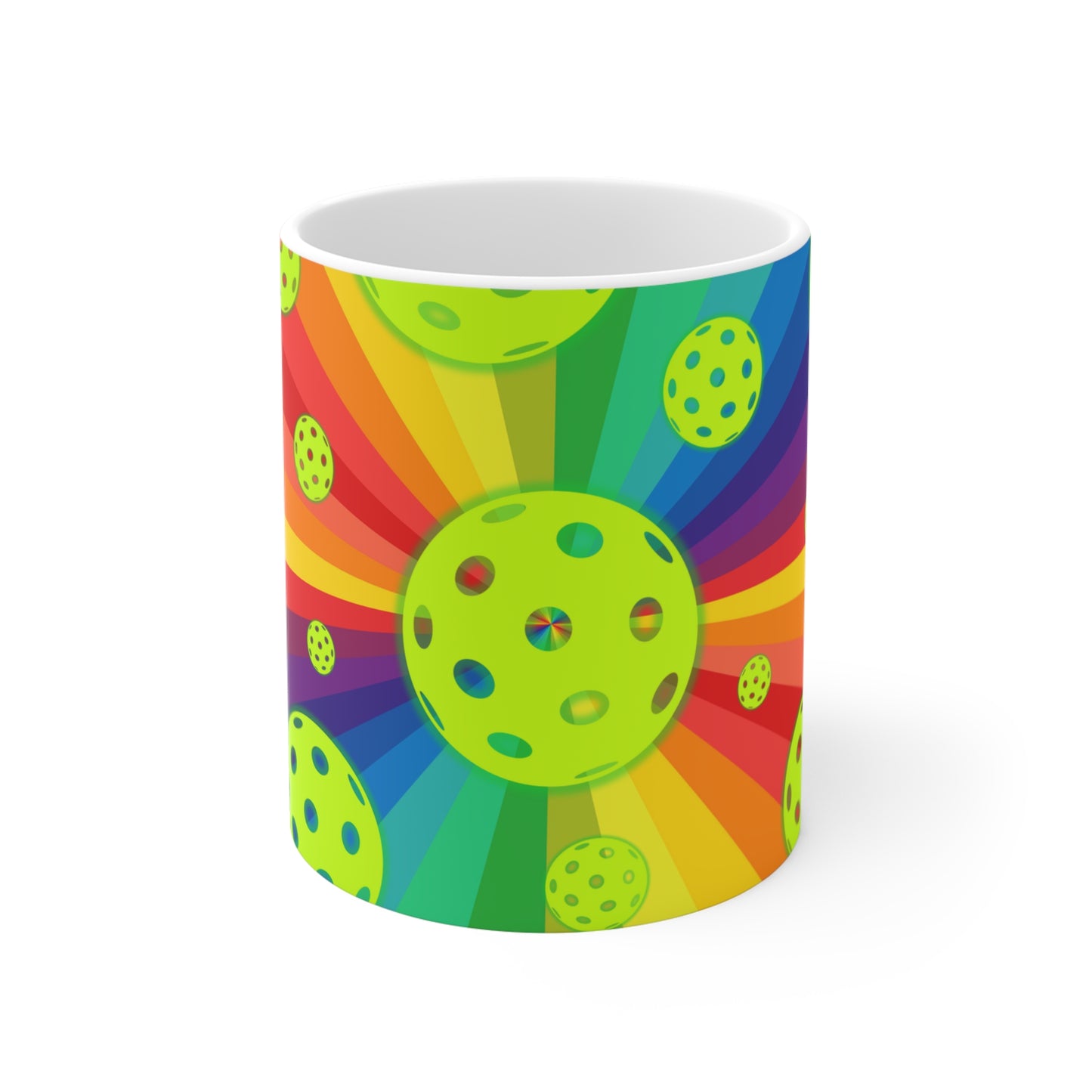 Pride Pickleballs in Space Coffee Mug - Pickleball ceramic cup mug