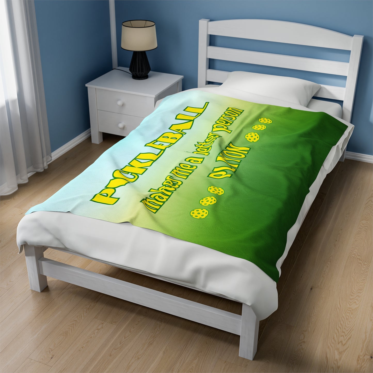 Plush Blanket - Pickleball Design, Small to Extra Large sizes - Gift for Home | pickleball makes me a better person style