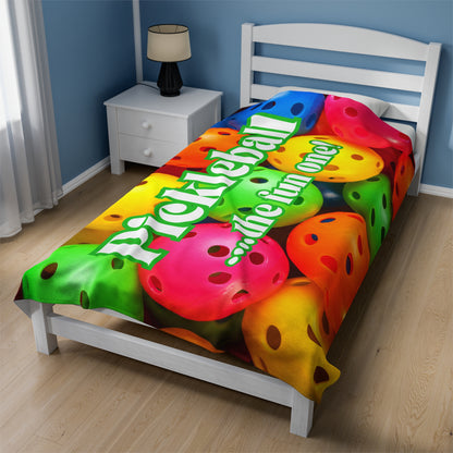 Plush Blanket - Pickleball Design, Small to Extra Large sizes - Gift for Home | pickleball the fun one style