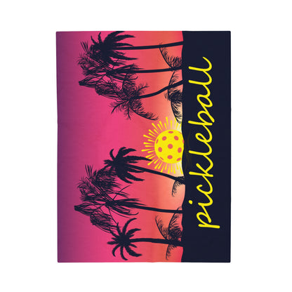 Plush Blanket - Pickleball Design, Small to Extra Large sizes - Gift for Home | beach pickleball style