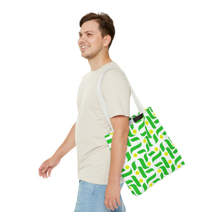 Green Modern Pattern Tote Bag - Pickleball player bag for shopping gear and travel