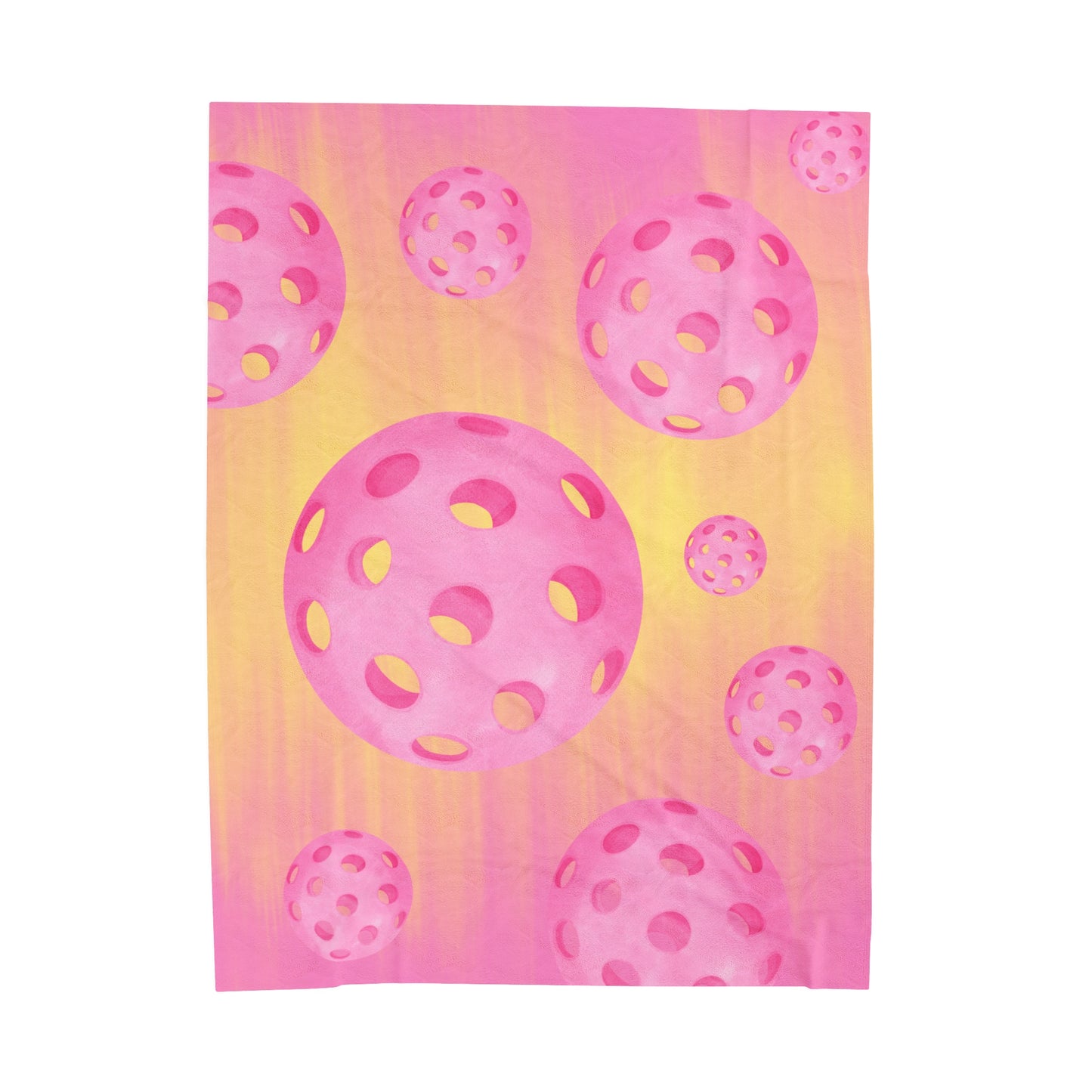 Plush Blanket - Pickleball Design, Small to  Extra Large sizes - Gift for Home | floating pink balls style