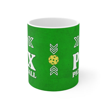 PDX Pickleball Yellow and Green Mug  - Pickleballer Mug with Yellow ball cup