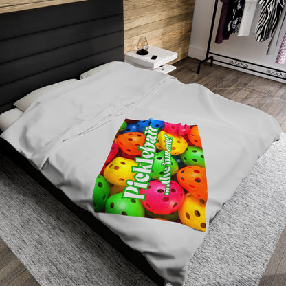 Plush Blanket - Pickleball Design, Small to Extra Large sizes - Gift for Home | pickleball the fun one style