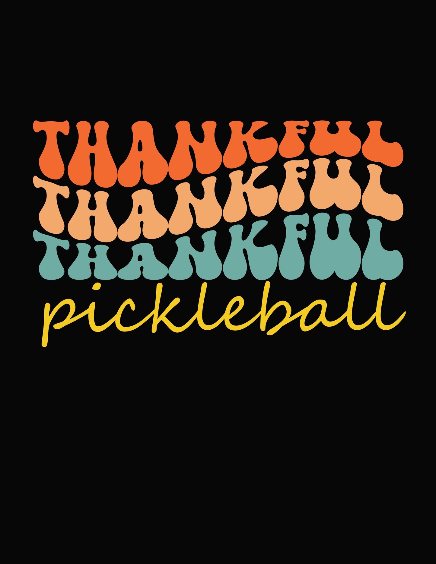 Thankful Colorful Pickleball Player Unisex Softstyle T-Shirt, Thanksgiving Tee, Gift for Pickleball Player, Funny Thanksgiving