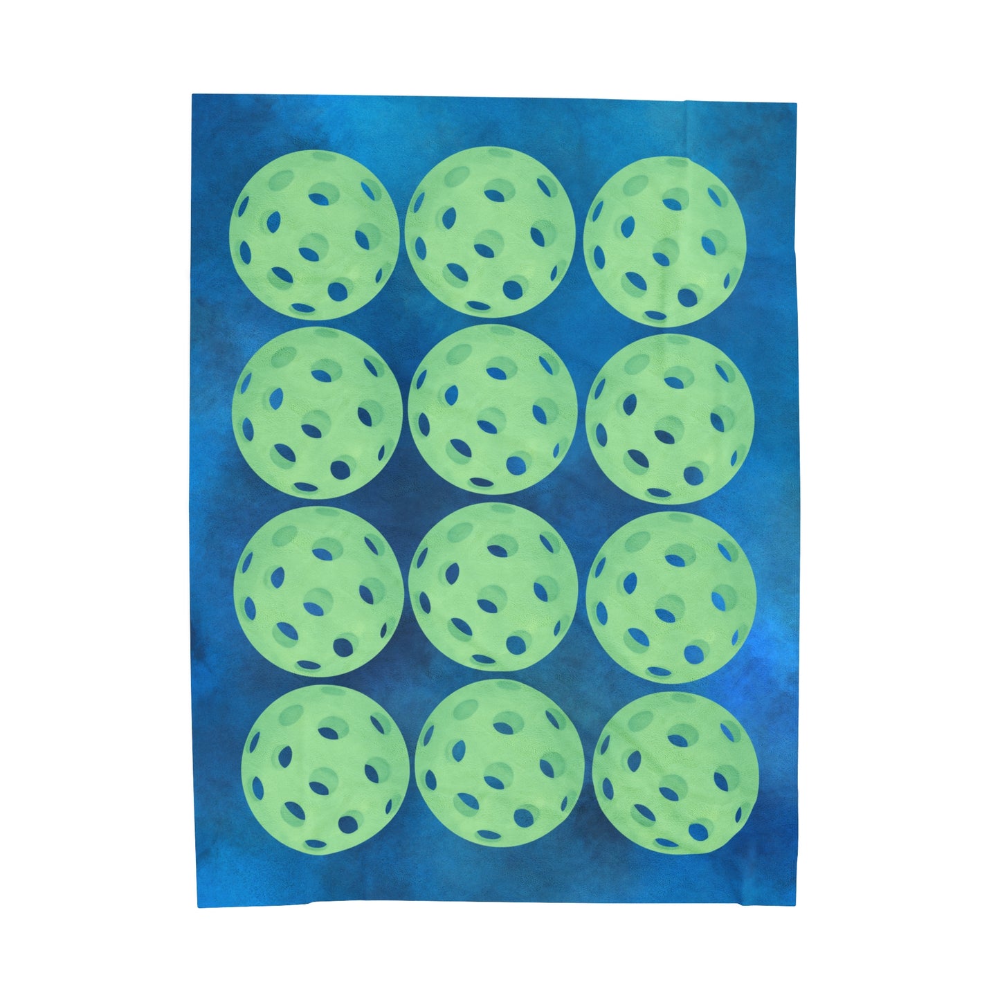 Plush Blanket - Pickleball Design, Small to Extra Large sizes - Gift for Home | green layered balls style