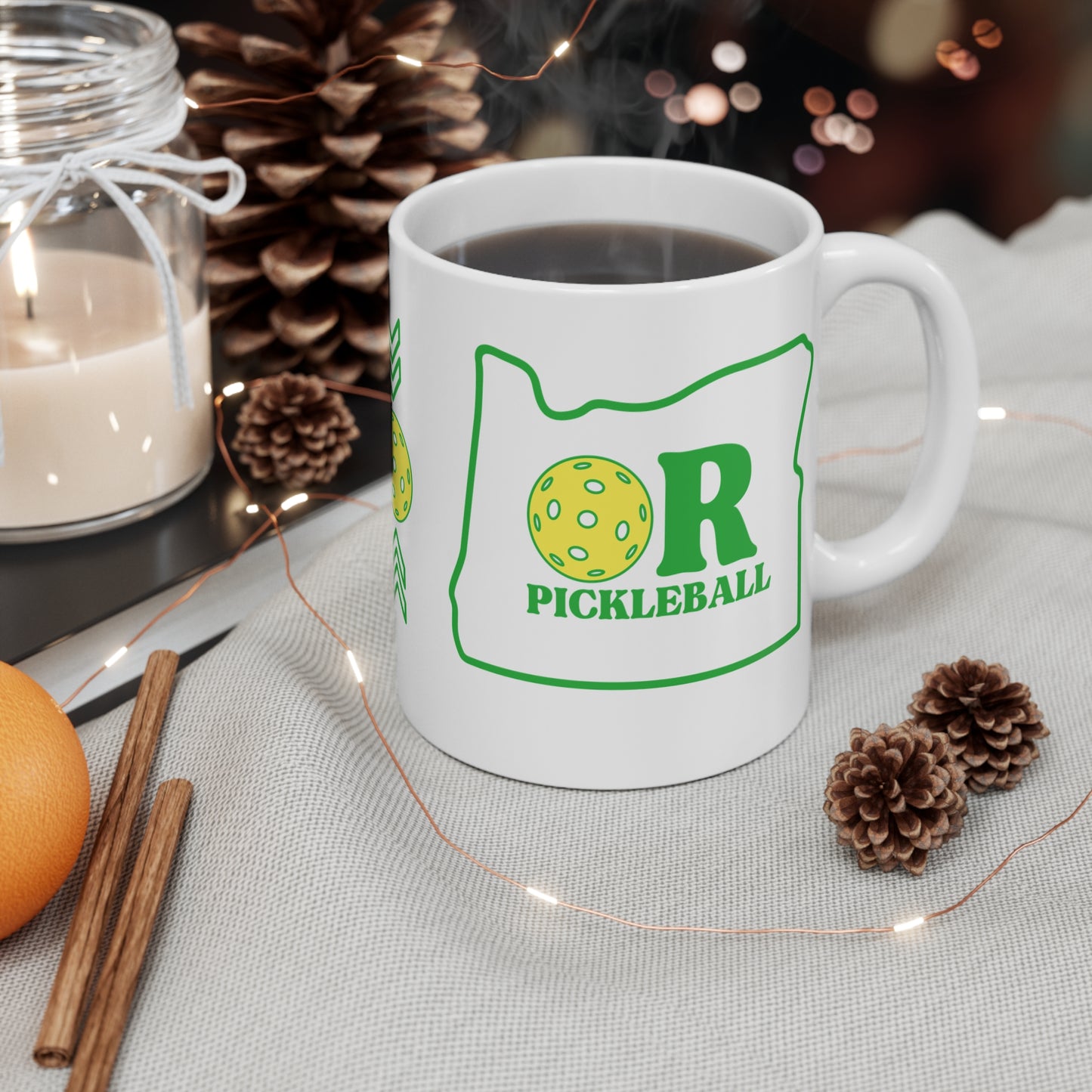 Oregon Pickleball Coffee Mug White - Pickleballer drink glass mug