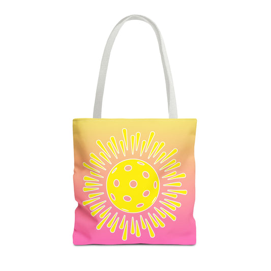 Sunny Pickleball Tote Bag - pickleball player tote bag for shopping travel gift