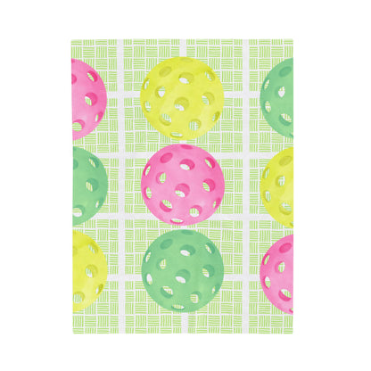 Plush Blanket - Pickleball Design, Small to Extra Large sizes - Gift for Home | multi-colored balls style