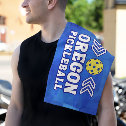 OREGON Blue Pickleball Rally Towel - courts, kitchen, bathroom towel for Pickleball player
