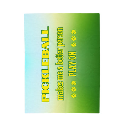 Plush Blanket - Pickleball Design, Small to Extra Large sizes - Gift for Home | pickleball makes me a better person style