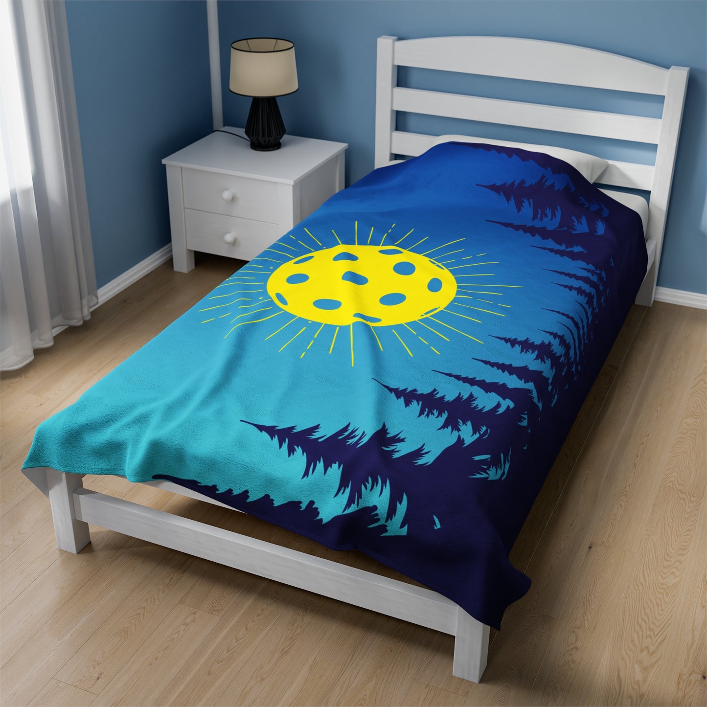 Plush Blanket - Pickleball Design, Small to Extra Large sizes - Gift for Home | moutain tree pickleball style