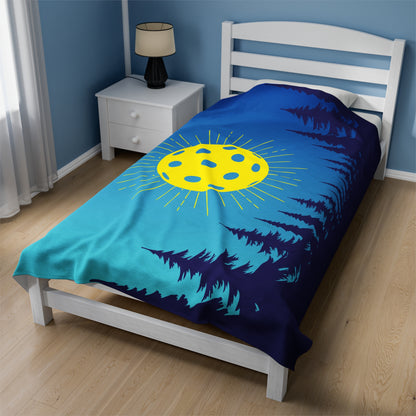Plush Blanket - Pickleball Design, Small to Extra Large sizes - Gift for Home | moutain tree pickleball style