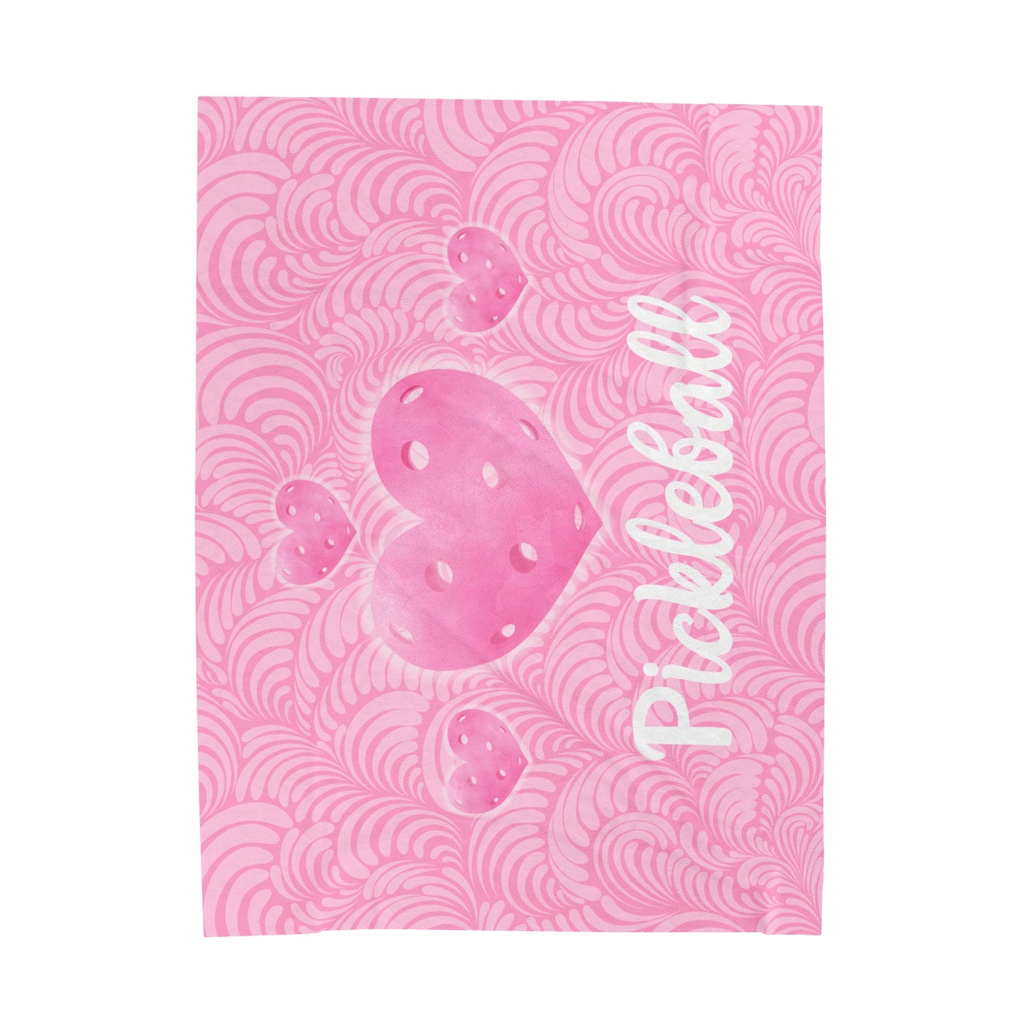 Plush Blanket - Pickleball Design, Small to Extra Large sizes - Gift for Home | pink heart pickleball style