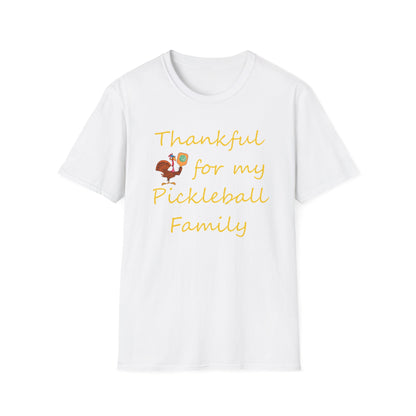 Thanksgiving Pickleball Player Unisex Softstyle T-Shirt, Turkey Day Tee, Gift for Pickleball Lover, Pickleball Thanksgiving Apparel